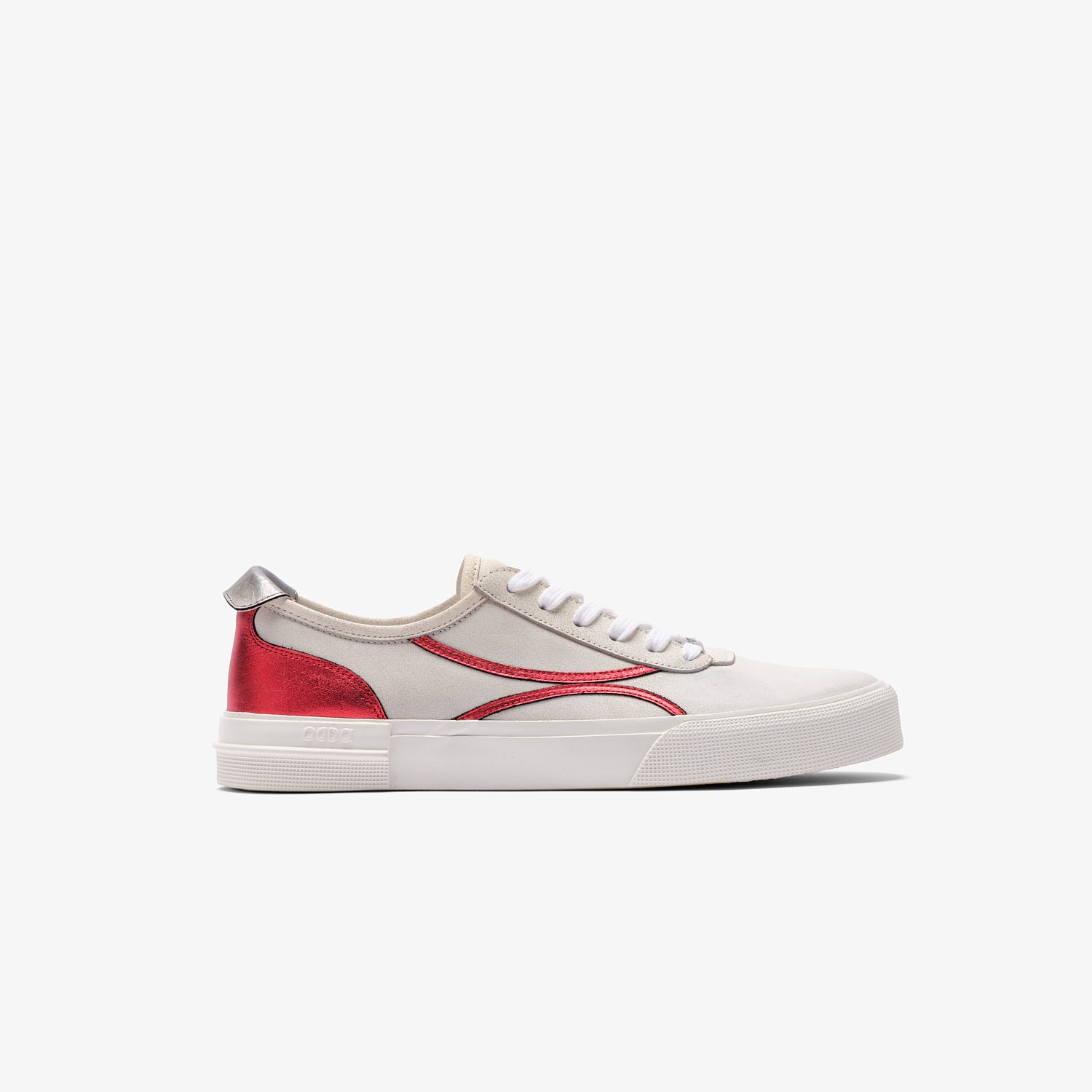 White and red leather sneakers unisex Mirage