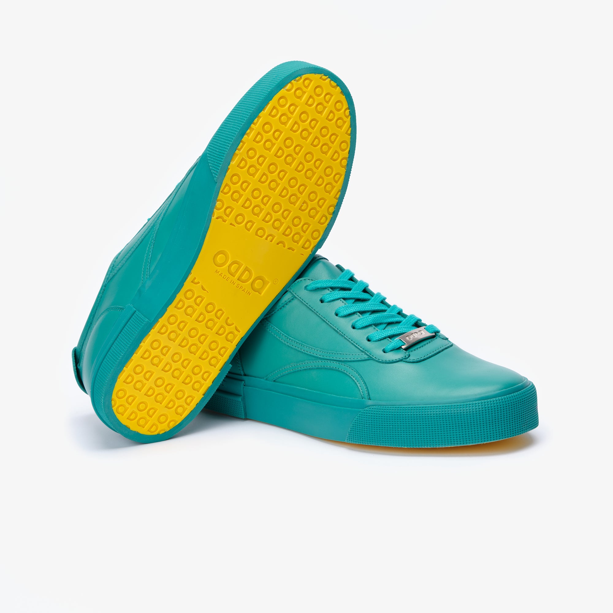 Turquoise unisex leather sneakers Turquoise 490