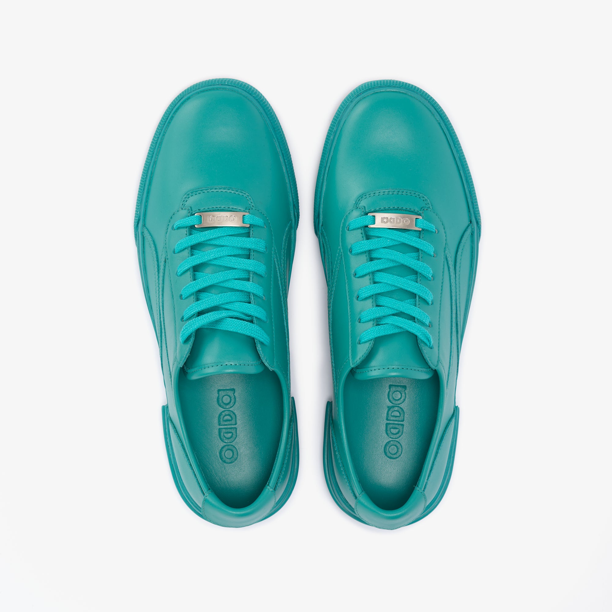 Turquoise unisex leather sneakers Turquoise 490