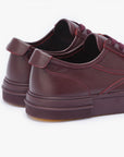 Zapatillas burdeos de piel para mujer y hombre Wine 700