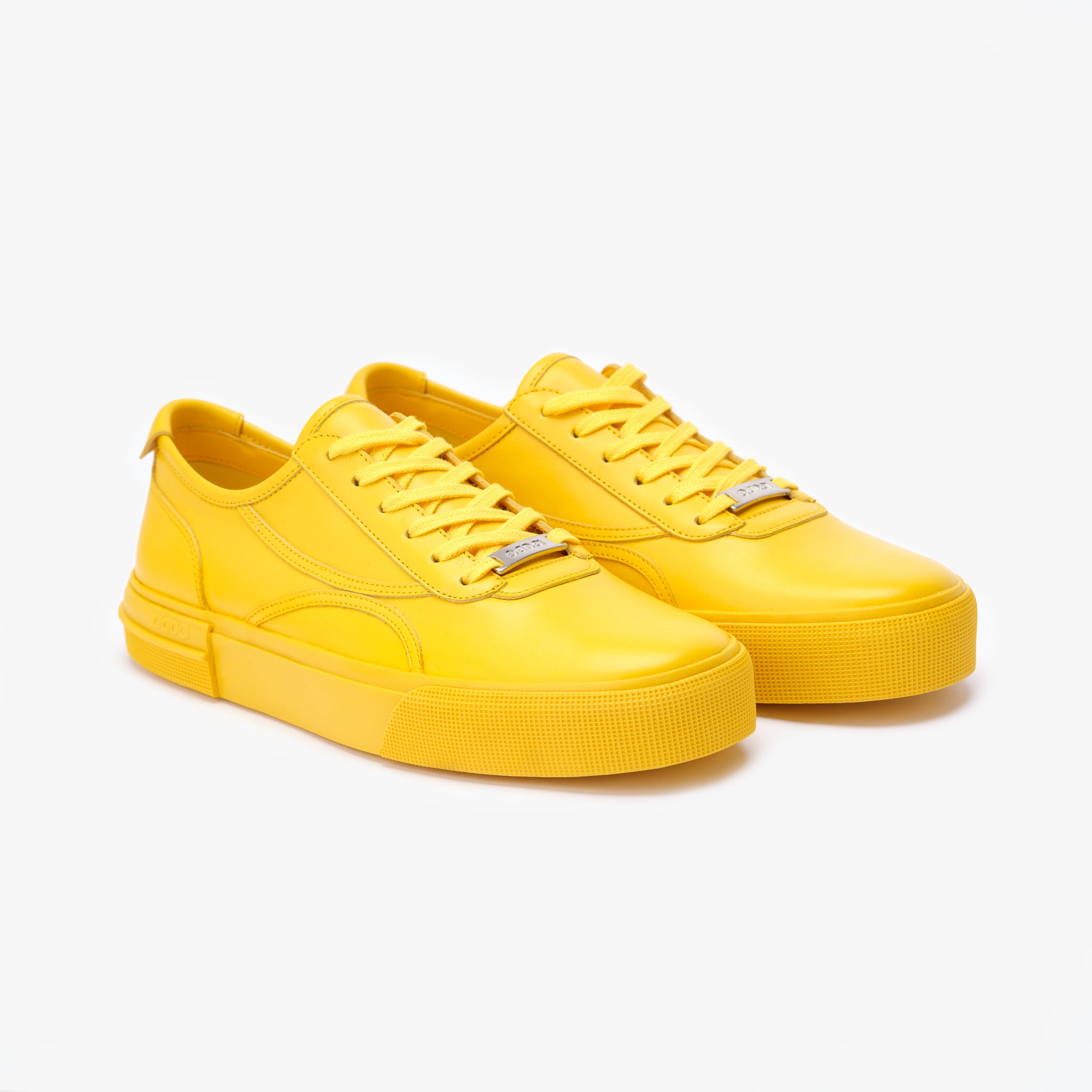 Yellow leather sneakers top