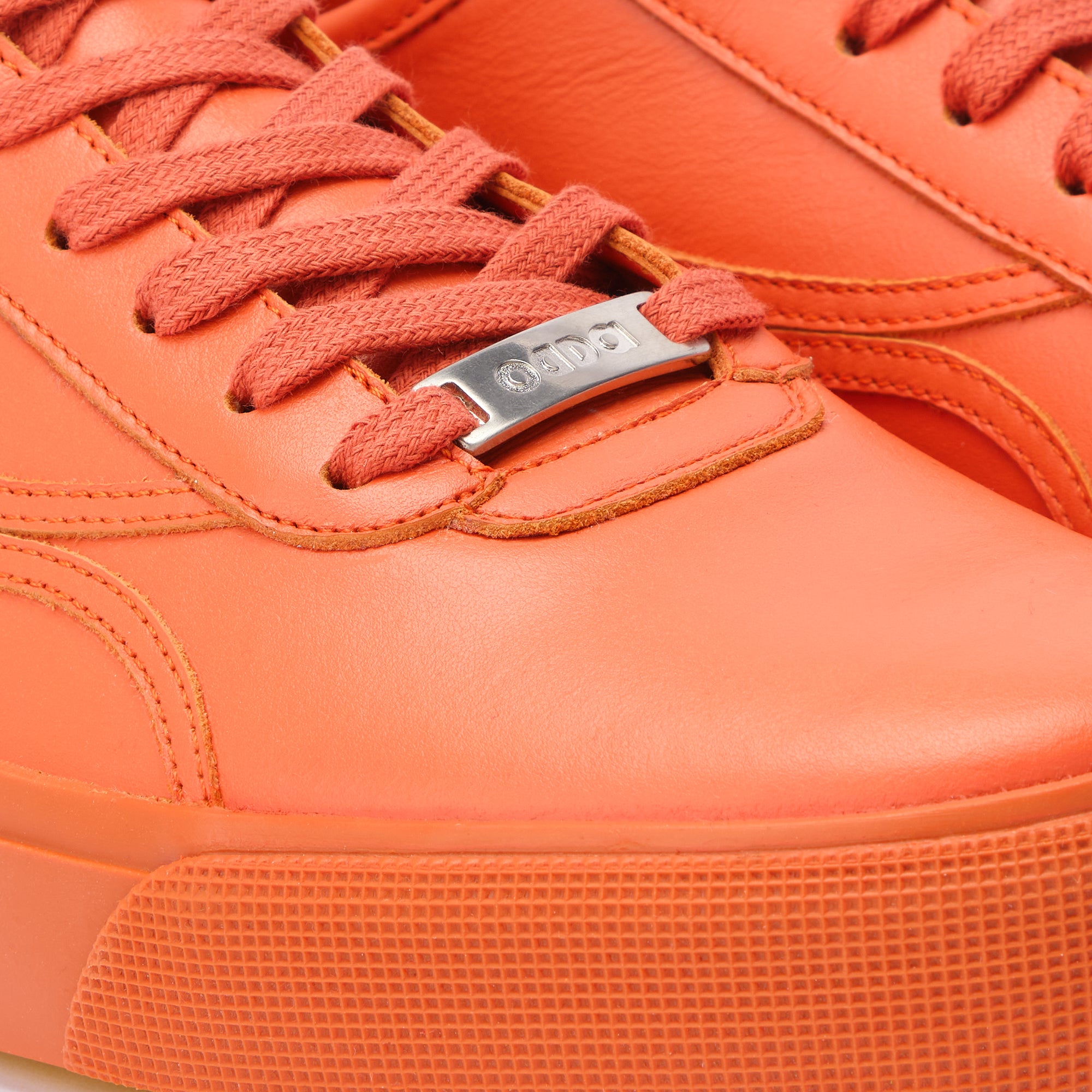 Stylish leather sneakers for women and men Orange 590