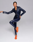 Sneakers elegantes de piel para mujer y hombre Orange 590