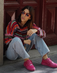 Pink leather sneakers unisex Pink 800