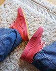 Pink leather sneakers unisex Pink 800