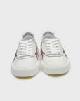 White and red leather sneakers unisex Mirage