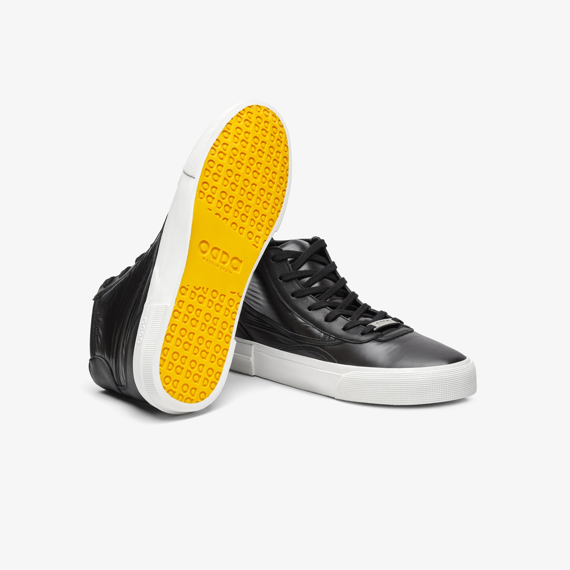 Sneakers altas negras de tela y piel unisex Untitled 8 suela