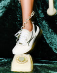 Stylish White and Green Sneakers Aurea
