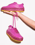 Pink unisex leather sneakers Bahamas 242
