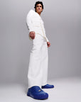 Blue leather sneakers for women and men Blue 480