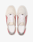 Zapatillas unisex de piel blanca y roja Mirage
