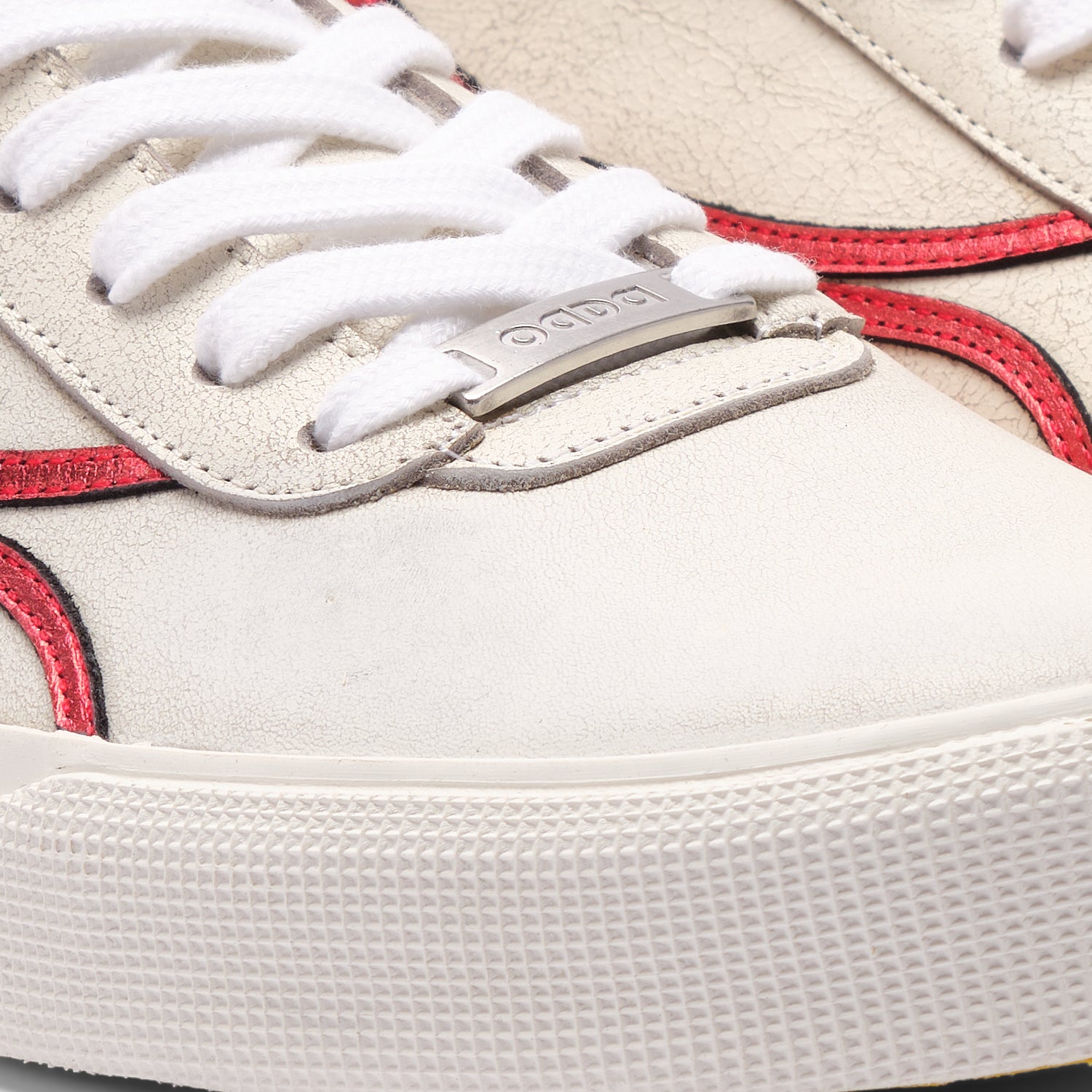 Zapatillas unisex de piel blanca y roja Mirage