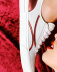 White and red leather sneakers unisex Mirage