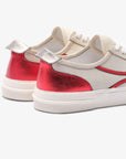 Zapatillas unisex de piel blanca y roja Mirage