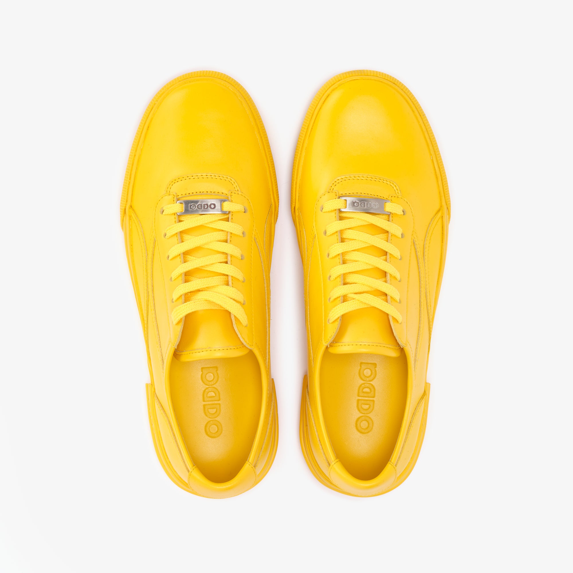 Yellow leather sneakers top