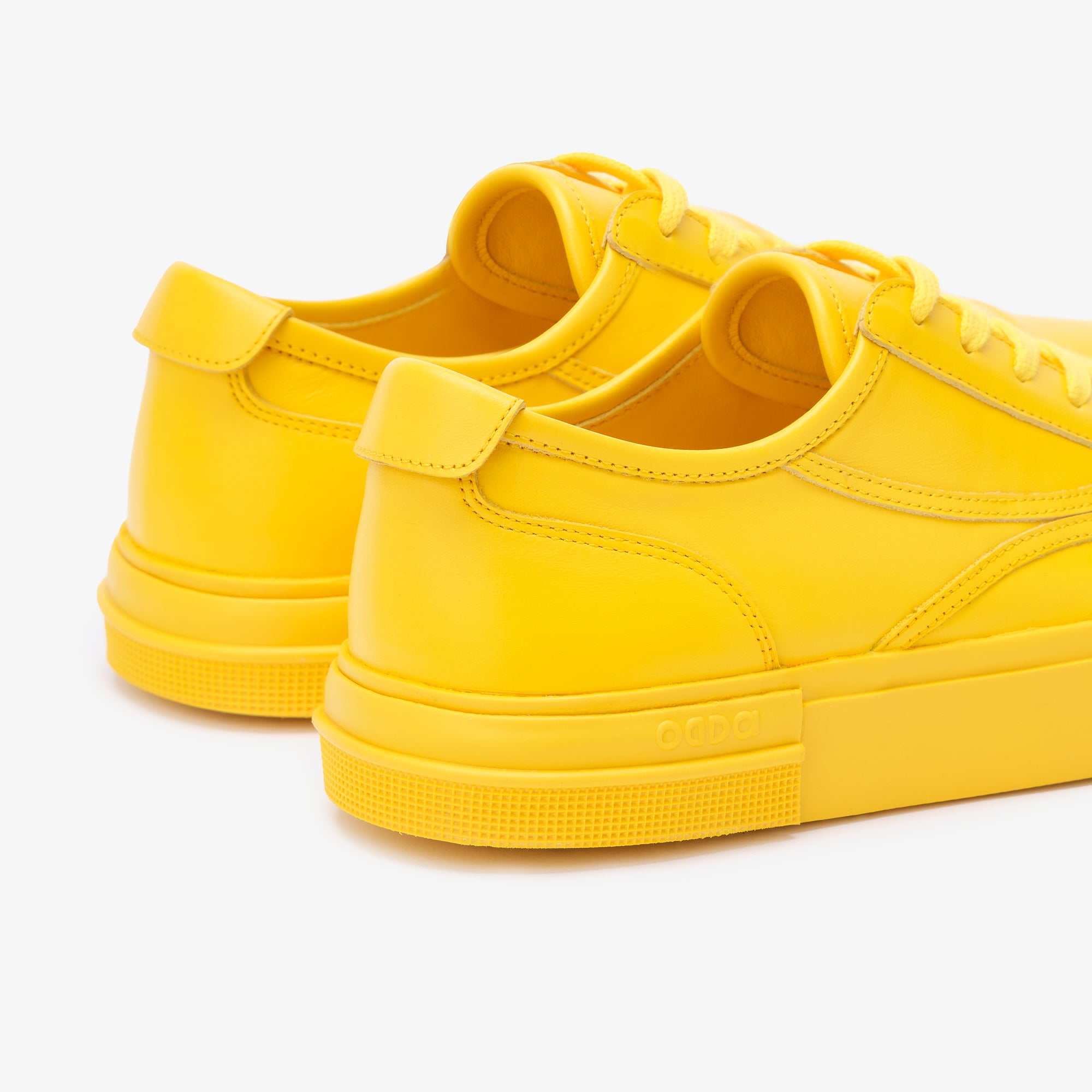 Yellow Leather Sneakers Unisex Luxury Shoes ODDABrand