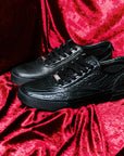 Black leather sneakers for men and women Obsidian