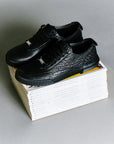 Black leather sneakers for men and women Obsidian