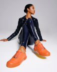 Sneakers elegantes de piel para mujer y hombre Orange 590 