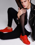 Zapatillas rojas de piel unisex Red 600 