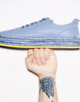 Blue leather sneakers for men and women Santorini 30